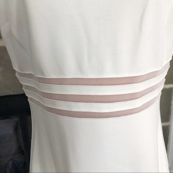 ERIN FETHERSTON | Tessa White Mesh Nude Dress 6 Flounce Mesh - Picture 4 of 11